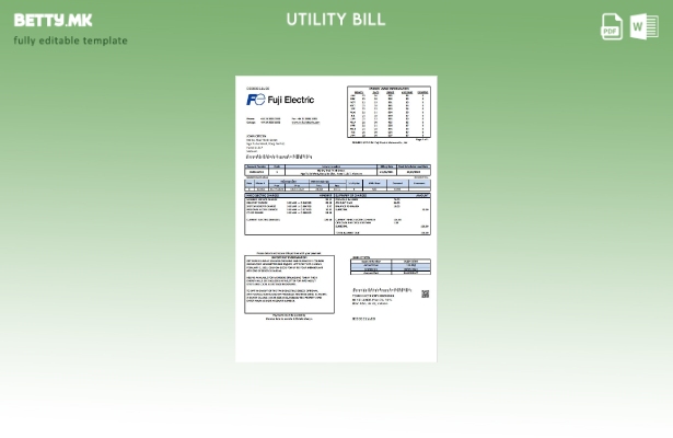 Модерен стил, шаблон за збор за сметки за комунални услуги, Vietnam Fuji Electri